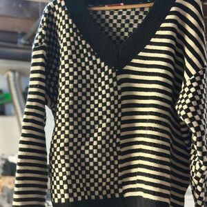Black and White Checkered Sweater